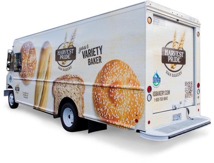 Harvest Pride H&S Bakery bread delivery truck with side art